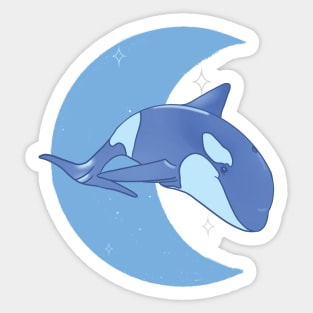 Orca Crescent Moon - Blue Sticker